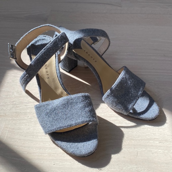 Theory Wool Heeled Sandals - Picture 3 of 6
